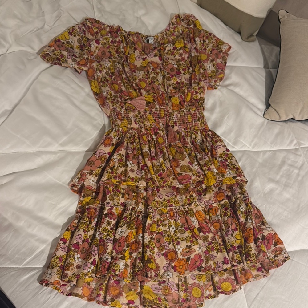 Patrons of Peace Ruffle Floral Mini Dress Size M